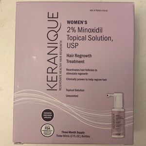 NIB two Keranique women’s 2% Minoxidil Topical Solution